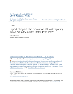Export / Import: The Promotion of Contemporary Italian Art in the