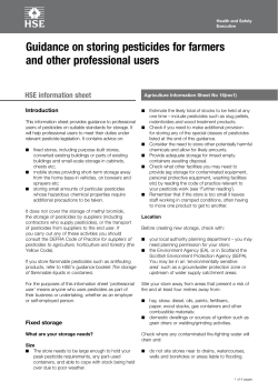 Guidance on storing pesticides for farmers and other