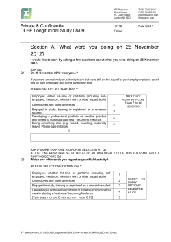 Section A: What were you doing on 26 November 2012?