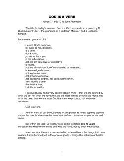 GOD IS A VERB - Unitarian Universalist Fellowship of San Dieguito