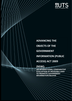 Advancing the objects of the Government Information