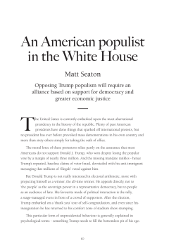 An American populist in the White House