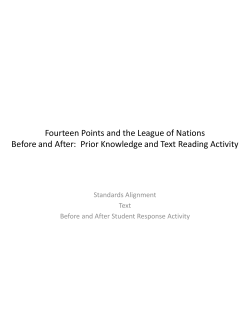 Fourteen Points and the League of Nations Prior