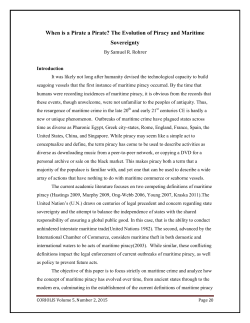 When is a Pirate a Pirate? The Evolution of Piracy and Maritime