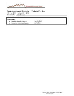 Department Annual Report for Technical Services