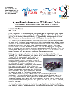 Mylan Classic Announces 2013 Concert Series