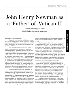 John Henry Newman as a `Father` of Vatican II