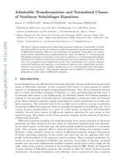 Admissible Transformations and Normalized Classes of Nonlinear