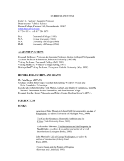 CURRICULUM VITAE Robert K. Faulkner, Research Professor