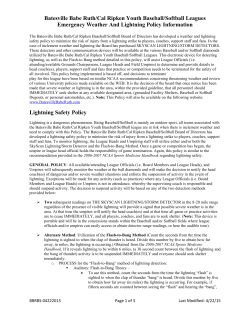 Plex Lightning Policy - Batesville Youth Baseball/Softball