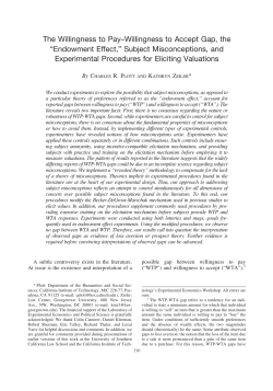 The Willingness to Pay&ndash;Willingness to Accept Gap, the &ldquo;Endowment