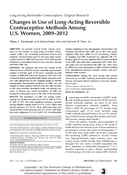 Changes in Use of Long-Acting Reversible Contraceptive Methods