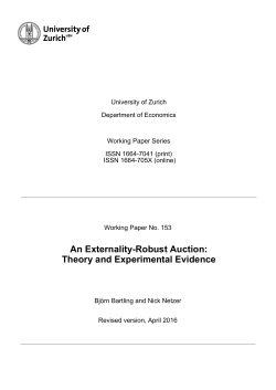 An Externality-Robust Auction: Theory and Experimental Evidence