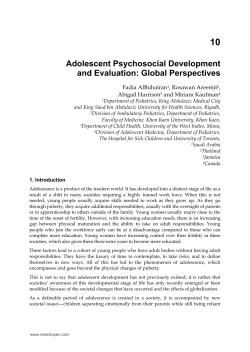 Adolescent Psychosocial Development and Evaluation