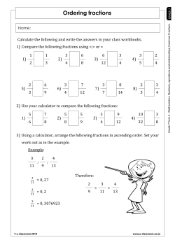 Ordering fractions - E