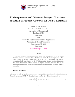 Unisequences and Nearest Integer Continued Fraction Midpoint