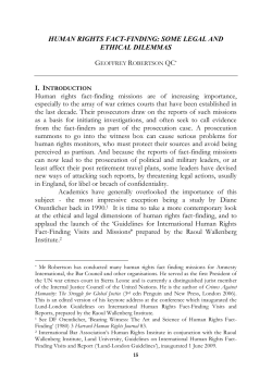 HUMAN RIGHTS FACT-FINDING: SOME LEGAL AND