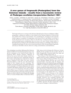 from the Solomon Islands - Vertebrate Zoology