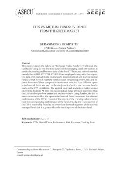 ETFs vs. MuTual Funds: EvidEncE FroM ThE GrEEk MarkET