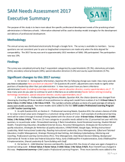 SAM Needs Assessment Survey Executive Summary 2017