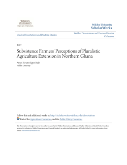 Subsistence Farmers` Perceptions of Pluralistic