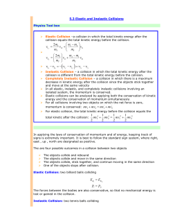 Elastic and Inelastic Collisions