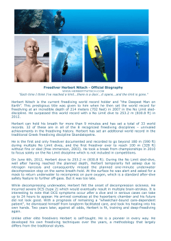 English Bio - Freediver Herbert Nitsch