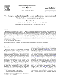 The changing and enduring ejido: a state and regional examination