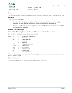 Agricultural Land - Saskatchewan Assessment Management Agency