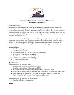 Employment Opportunity &ndash; Ginoogaming First Nation Community
