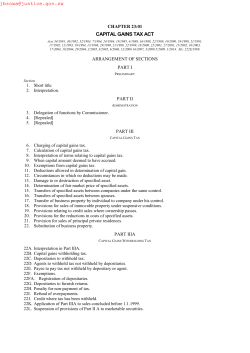 Capital Gains Tax Act