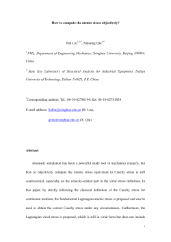 How to compute the atomic stress objectively? Bin Liu , Xinming Qiu