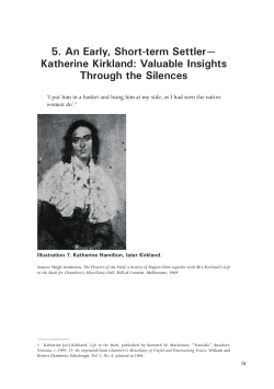 5. An Early, Short-term Settler&mdash; Katherine Kirkland: Valuable