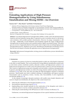 Extending Applications of High-Pressure Homogenization by Using