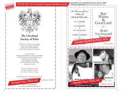 Sample QUARTER PAGE ADS Sample FULL PAGE AD Sample