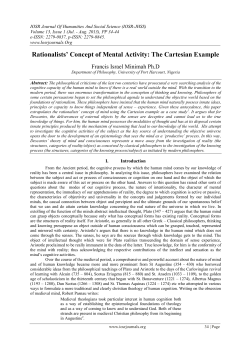 Rationalists` Concept of Mental Activity: The Cartesian Example