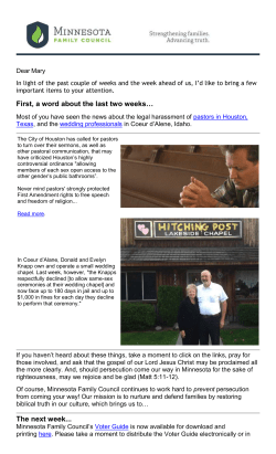 First, a word about the last two weeks&hellip; The next week