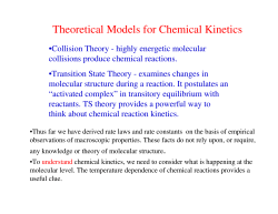 Theoretical Models for Chemical Kinetics