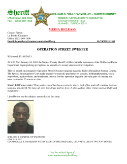 Operation: Street Sweeper - Sumter County Sheriff`s Office