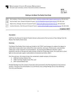 Master Plan Reality Check - Montgomery Planning Board