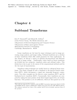 Subband Transforms - Center for Neural Science