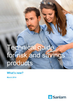 Technical guide for risk and savings products