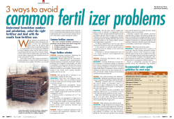 Three Ways to Avoid Common Fertilizer Problems