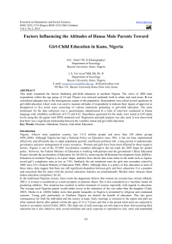 Factors Influencing the Altitudes of Hausa Male Parents