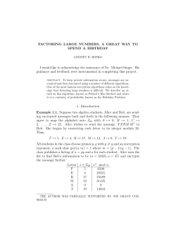 FACTORING LARGE NUMBERS, A GREAT WAY TO SPEND A
