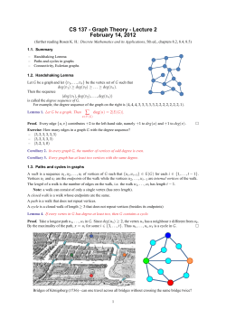 Handshaking lemma, connectivity, Euler circuits