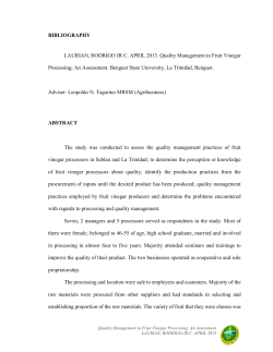 BIBLIOGRAPHY LAURIAN, RODRIGO JR C. APRIL 2013. Quality