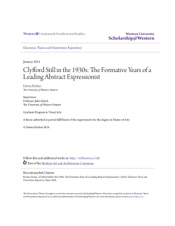 Clyfford Still in the 1930s - Scholarship@Western