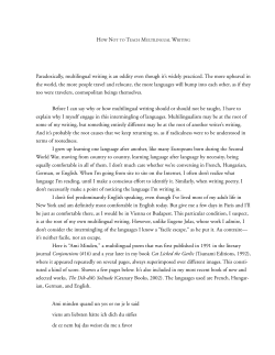 How Not to Teach Multilingual Writing