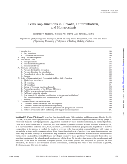 Lens Gap Junctions in Growth, Differentiation, and Homeostasis